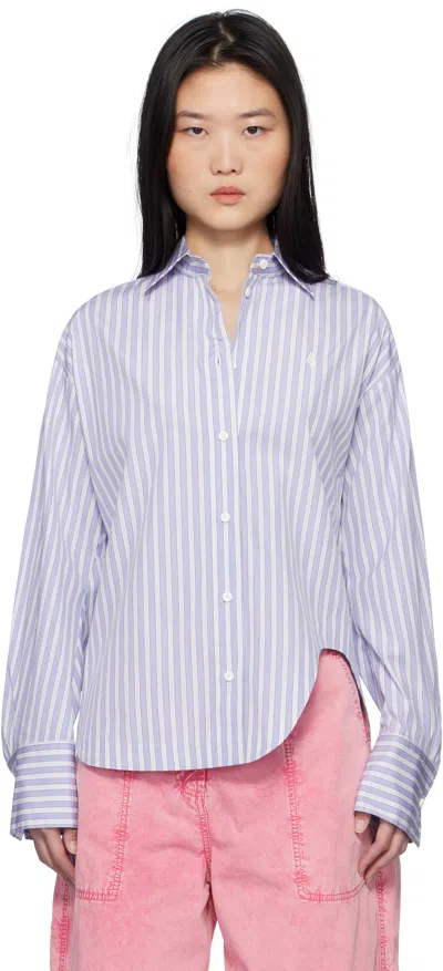 Attico Blue & White Eliza Shirt In 870
