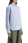 Attico Blue And White Striped Oversized Cotton Shirt