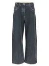 Attico Loose Fit Denim Trousers In Blue