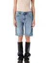 Attico Denim Shorts With Belt Loops