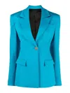 Attico Single-breasted Wool Blazer In Blue