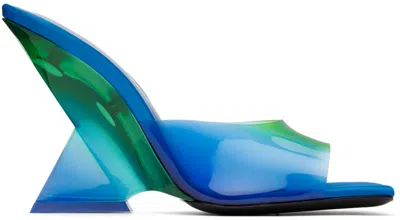 ATTICO BLUE CHEOPE HEELED MULES