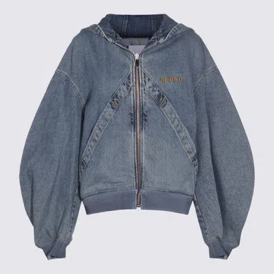ATTICO BLUE COTTON DENIM JACKET