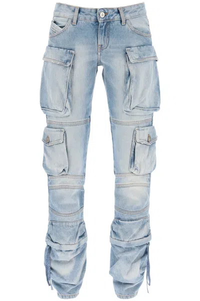 Attico Blue Cotton Long Pants For Women | Ss24 Collection
