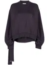 Attico Logo Detailed Crewneck Sweatshirt In Blue