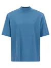 Attico Maxi Shoulder Strap T-shirt Light Blue In Blue