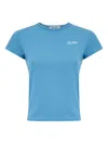 Attico Crew Neck Jersey T-shirt In Soft Fabric In Blue
