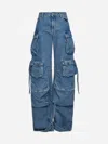 Attico Fern Low-rise Wide-leg Cargo Jeans