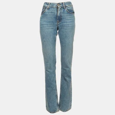 Pre-owned Attico Blue Denim Straight Fit Jeans S/waist 27"