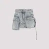 Attico Bleached Blue Fay Cotton Mini Skirt In Blue