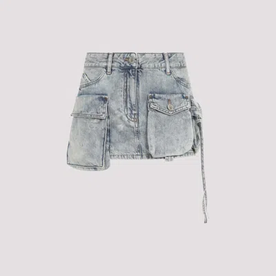 ATTICO BLUE FAY COTTON MINI SKIRT