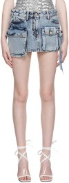 Attico Blue Fay Denim Miniskirt In 518 Vintage Blue