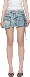 Attico Blue Fay Denim Miniskirt In Blue