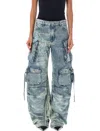 Attico Fern Cargo Denim Pants