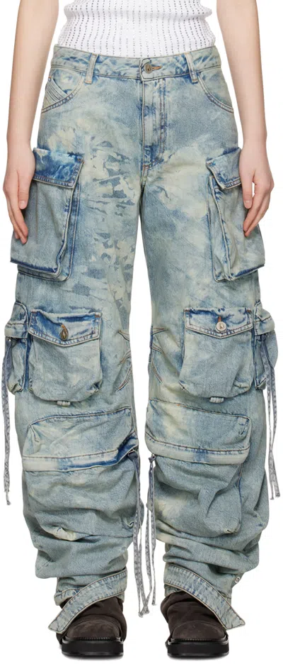 Attico Blue Fern Jeans In Blue Bleached