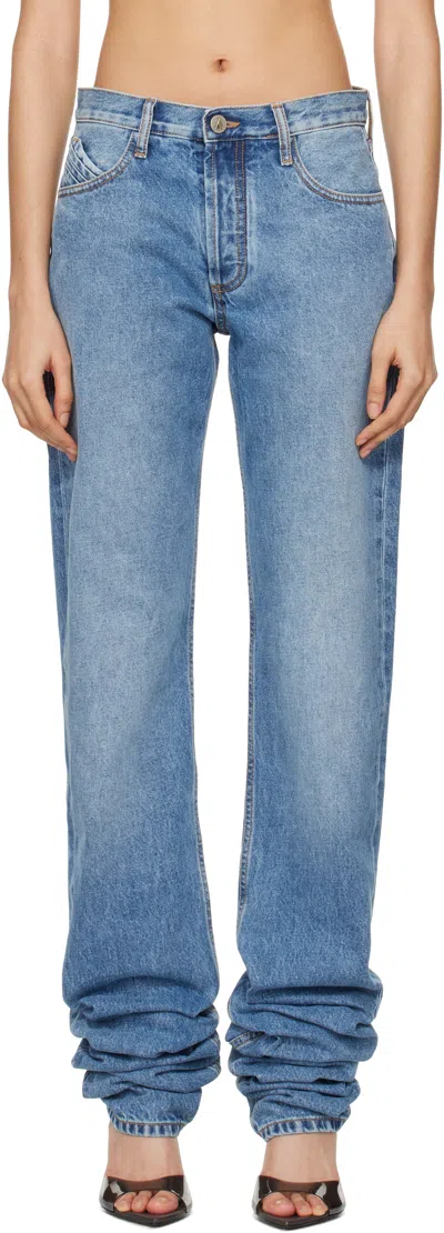 Attico Extra Long Denim Jeans For Tall Individuals In Blue