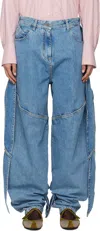 Attico Blue Long Jeans In Multi