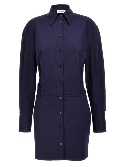 ATTICO BLUE MINI CHEMISIER DRESS