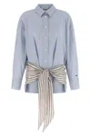 Attico Striped Cotton Shirt Dress In Blue