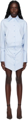 Attico Silvye Cotton Minidress In 263 Dusty Blue