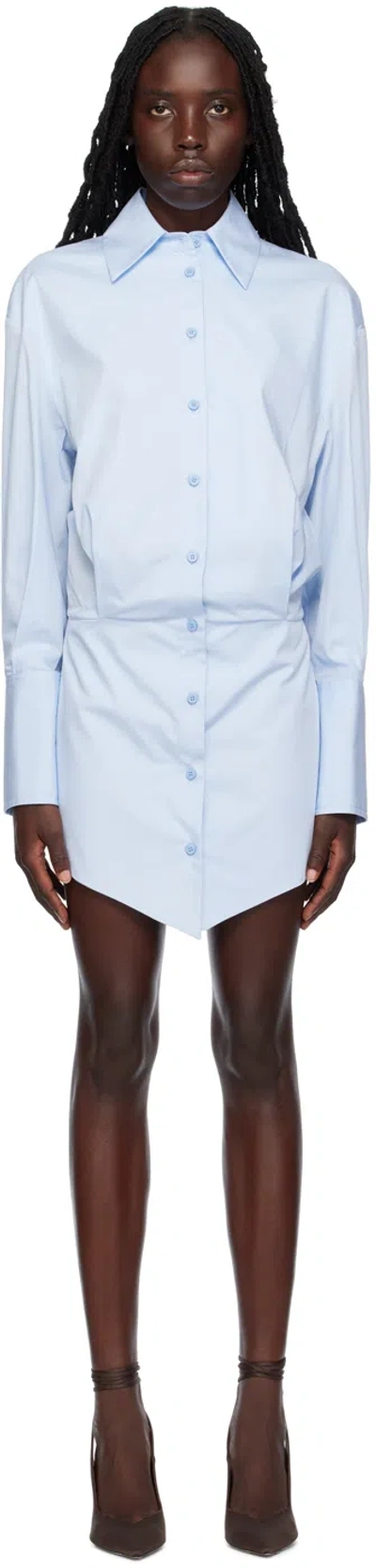 Attico Silvye Cotton Minidress In Blue
