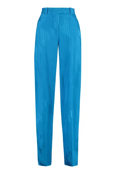 Attico Blue Viscose Trousers For Women
