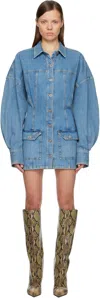 Attico Blue Washed Denim Minidress