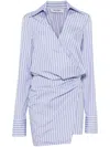 Attico Mini Dress With Stripes And Wrap Design