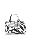 Attico Friday Mini Zebra Leather Handbag In Negro