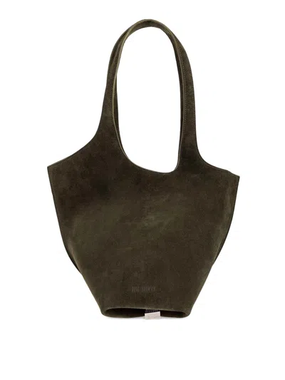 Attico La Scoop Medium Leather Shoulder Bag In Green