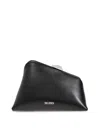 Attico Mini Midnight Clutch In Black Calfskin Leather In Black