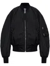 Attico Bomber Jacket With Bishop Sleeves In Black