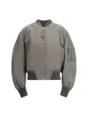 Attico Grey Bomber Jacket With Front Zip Closure And One Zipped Pocket On The Sleeve In Gray