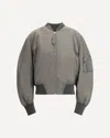 Attico Grey Bomber Jacket With Front Zip Closure And One Zipped Pocket On The Sleeve In Green
