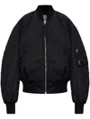 Attico Bomber Jacket With Bishop Sleeves In Black