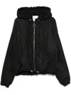 Attico Hooded Bomber Jacket In Black