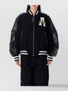 Attico Bomber Jacket With Ribbed Cuffs And Hem In Black