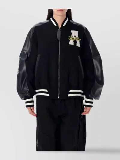 ATTICO BOMBER JACKET WITH RIBBED CUFFS AND HEM
