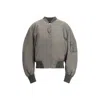 Attico Grey Bomber Jacket With Front Zip Closure And One Zipped Pocket On The Sleeve In Tech Fabric Woman In Gray
