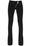 Attico Bootcut Pants With Slanted Zipper In Black