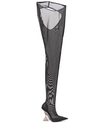 Attico Cheopissima 105mm Thigh-high Boots In Black