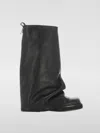 Attico 'robin' Black Boots With Square Toe And Logo Plaque On The Rear In Black