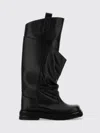 Attico 'passeggiata' Black Boots With Heel-tab And Rubber Sole In Leather Woman In Black