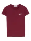 Attico Bordeauc Cotton T-shirt With Embroidered Logo In Red