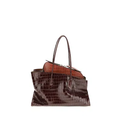Attico Bordeaux Calf Leather Bos Taurus Shoulder Bag