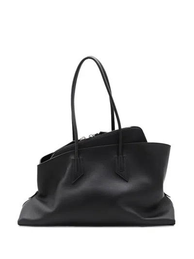 Attico Borsa A Spalla Nera In Pelle La Passeggiata Medium The
