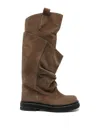 Attico Robin Passeggiata Suede Knee-high Boots In Brown