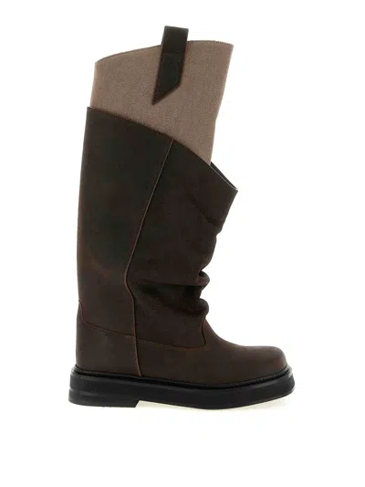 Attico The  'new Robin Passeggiata' Boots In Brown