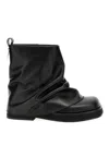 Attico 'mini Robin' Black Ankle Boots With Logo Plaque On The Rear And Pull-tab At The Heel