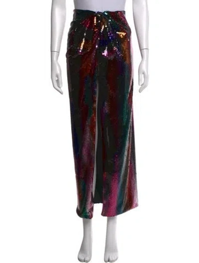 Pre-owned Attico Bow Accents Midi Length Skirt In Black/metallic